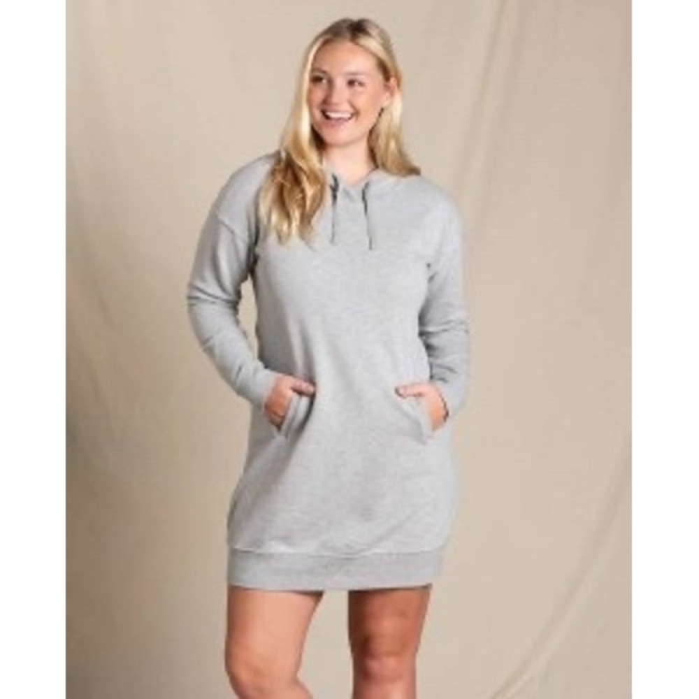 Toad&Co Light Grey Organic Cotton French Terry Hoodie Dress XS